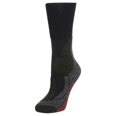 Afbeelding van FALKE Wandelsokken TK1 wol dames zwart blauw vele andere kleuren dikke versterkte trekkingsokken thermische sokken zonder patroon met sterke bekleding lang en warm voor wandelen 1 paar