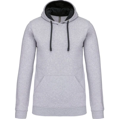 Afbeelding van Kariban Hooded sweater met contrasterde capuchon K446 Oxford Grey / Black