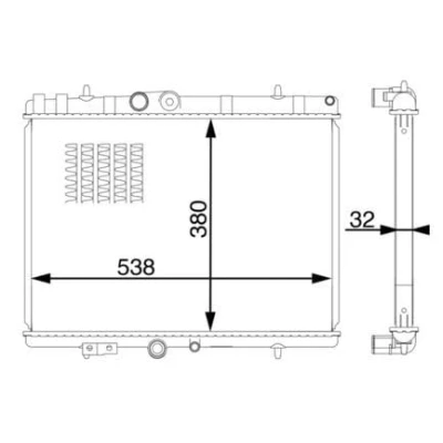 Afbeelding van MAHLE ORIGINAL CR 1597 000S Radiateur 538 380 32 Koelribben gesoldeerd