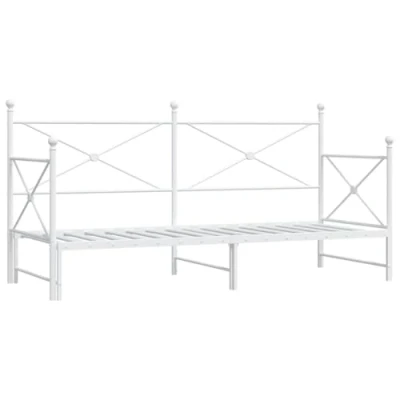 Afbeelding van vidaXL Slaapbank met onderschuifbed zonder matras 90x190 cm staal wit