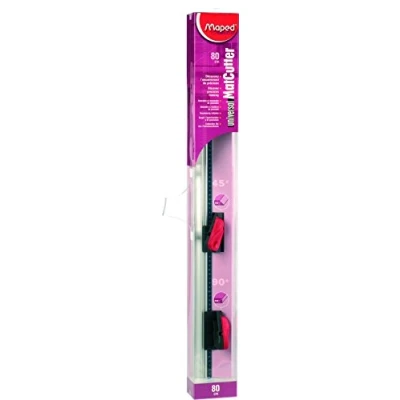 Image de Kit d&#039;encadrement Maped Universal MatCutter : 1 règle 80 cm antidérapante + 2 outils de coupe 45 et