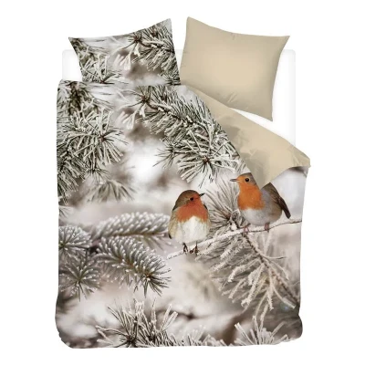 Afbeelding van Snoozing Pine Flanel Dekbedovertrek Lits jumeaux 260x200/220 cm + 2 kussenslopen 60x70 Grijs