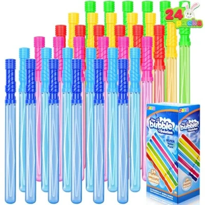 Afbeelding van 24 stuks grote zeepbellenstaafjes (2 dozijn 35 cm) voor zomerspeelgoed, indoor en outdoor activiteiten, Pasen, zeepbellen, feestaccessoires kinderen
