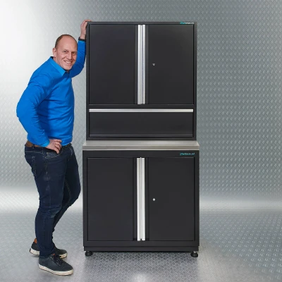 Afbeelding van PREMIUM werkbank met RVS werkblad 92 cm breed