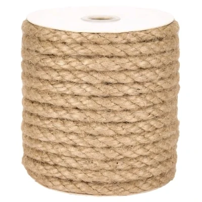 Afbeelding van La Cordeline Natuurlijk jute touw, 10 mm, lengte 15 m, koord voor knutselen, tuinieren, decoratie, handwerk