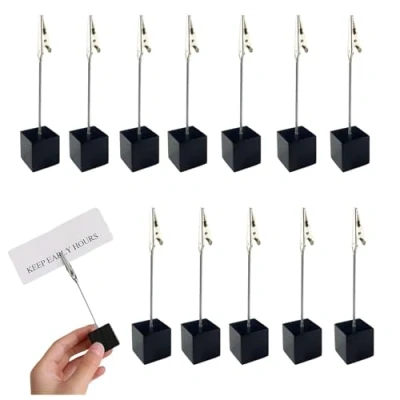Afbeelding van ZHYUAN 22 stuks fotohouders met klemmen, memoclip voor kantoor, berichtenhouder, fotohouder, kaarthouder, bruiloft, woondecoratie, tafeldecoratie, feest