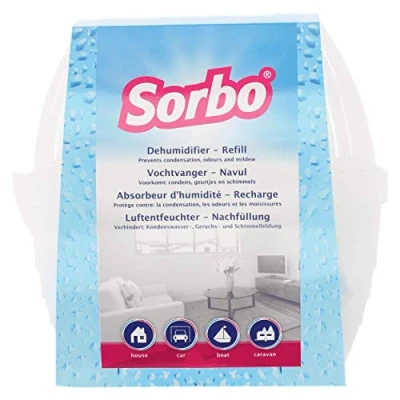 Afbeelding van Sorbo vochtopnemer 400 gram Vochtvanger met navulling Voorkomt geurtjes en schimmels