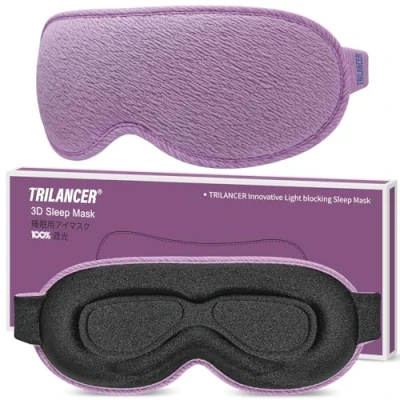 Afbeelding van Trilancer Innovatief nachtmasker 2024, slaaphoofdband, oogbescherming, slaapmasker, reizen, vliegtuig, meditatie, dutjes, accessoires voor mannen en vrouwen, blokkeert het licht (paars)