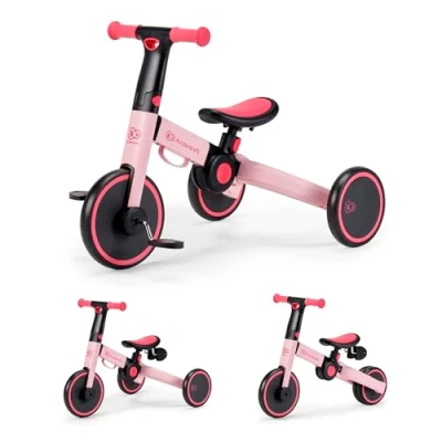 Afbeelding van kk Kinderkraft 4TRIKE 3 in 1 driewieler, mini loopfiets, verstelbaar zadel, roze