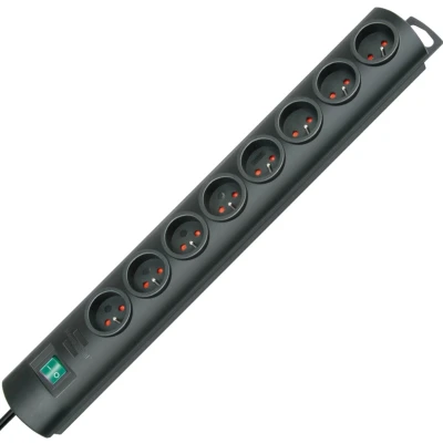 Afbeelding van Primera Line stekkerdoos 8 voudig zwart 2 m H05VV F 3G1,5 *FR/BE*