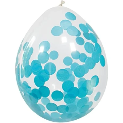 Afbeelding van Blauwe ballonnen confetti 4 stuks