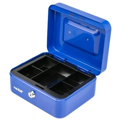 Afbeelding van Geldkist cassette blauw 20x16x9,5cm