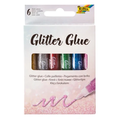 Image de CRAYON COLLE GLITTER GLUE 9,5ML ASSORTI VE=6 UNITÉS