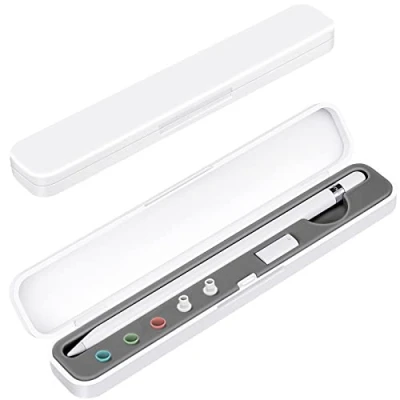 Afbeelding van CASEBOT Apple Pencil 1e 2e generatie draagtas accessoires opbergdoos grijs compact