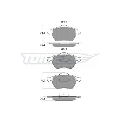 Afbeelding van TOMEX brakes TX 10 94 Remblokkenset Vooras VOLKSWAGEN: Sharan I, VAN, SEAT: Alhambra FORD: Galaxy Mk1 MPV