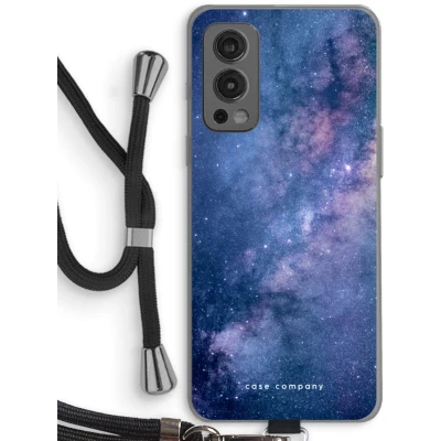 Afbeelding van Case Company® hoesje met Koord geschikt voor OnePlus Nord 2 5G Nebula Telefoonhoesje Zwart Bescherming aan alle Kanten en Over de Schermrand