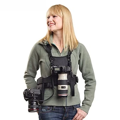 Afbeelding van Nicama Dual Multi Camera Carrier Borstharnasvest met Montagehubs, Zijholster en Back Upveiligheidsbanden voor Canon Nikon Sony Sigma Olympus DSLR