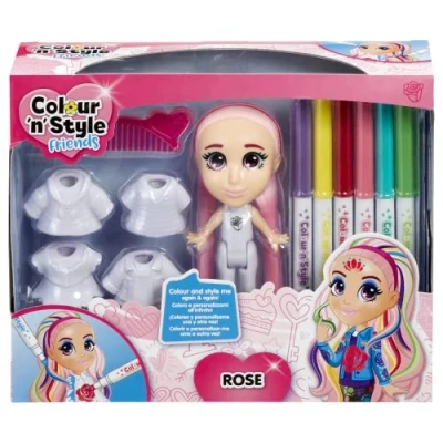 Afbeelding van Goliath Colour &#039;N&#039; Style Roze pop Creëert oneindige looks Creatieve vrije tijd Inclusief 1 kam en 6 gekleurde viltstiften Voor meisjes vanaf 3 jaar