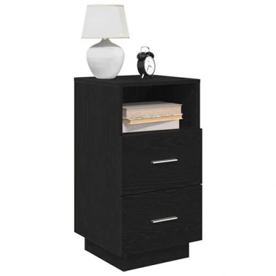Image de vidaXL Tables de chevet 2 pcs avec tiroirs noir 36x36x68 cm858581