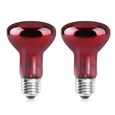 Afbeelding van Bonlux 50 W infrarood verwarmingslamp, dimbaar, E27, R63, rood, warmtelamp voor reptielen, UVA+UVB, AC220 240 V, verwarmingslicht amfibieën, schildpad, gekko, schildpadden, slangen (2 stuks)