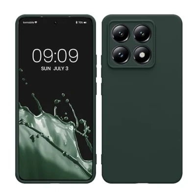 Afbeelding van kwmobile telefoonhoesje geschikt voor Xiaomi 14T Hoesje smartphone Precisie camera uitsnede In mosgroen