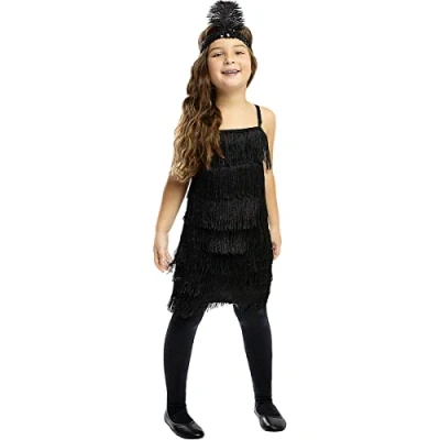 Afbeelding van FUNIDELIA Zwart Flapper kostuum voor meisjes Maat: 122 134 cm