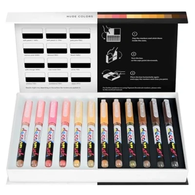 Afbeelding van Karin Pigment DecoBrush Acrylmarkers set van 12 Nude Colors