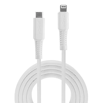 Afbeelding van LINDY USB kabel 2.0 Apple Lightning stekker, C stekker 3.00 m Wit 31318