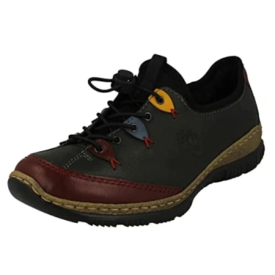 Afbeelding van Rieker Sportieve veterschoenen, Dames, Maat: 37, Vert Kunststof/ textiel