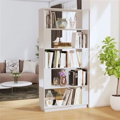 Afbeelding van vidaXL Boekenkast/kamerscherm 80x25x163,5 cm massief grenenhout wit