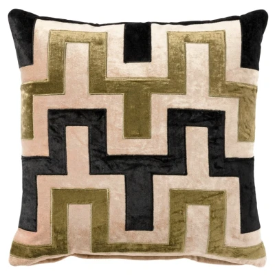 Afbeelding van Hoii BELLONA Sierkussen 45x45 cm Raven Zwart Multicolor met duurzame kussenvulling