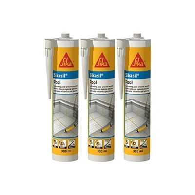 Afbeelding van SIKA Sikasil Pool siliconenkit, afdichting voor zwembad, grijs, 300 ml, 3 stuks