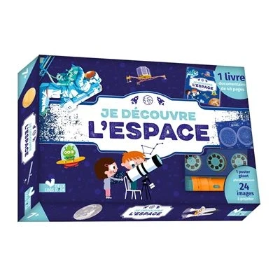 Image de Je découvre l&#039;espace coffret avec lampe et poster phosphorescent des constellations