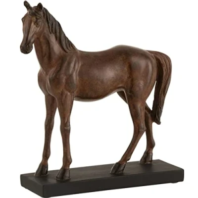 Afbeelding van J Line decoratie Paard polyresin bruin large