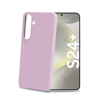 Afbeelding van Celly Cromo Siliconen hoesje Geschikt voor Samsung Galaxy S24+ Plus TPU Back Cover Microfiber Roze