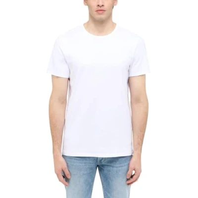 Afbeelding van Mustang Heren T Shirt ALLEN 2er PACK regular fit Wit XL Ronde Hals Volwassenen
