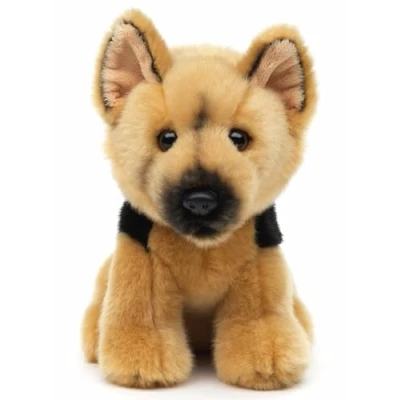 Afbeelding van Uni Toys zittende Duitse herder 19 cm (hoogte) pluche hond knuffeldier