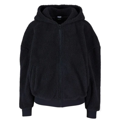 Afbeelding van Urban Classics Fleecejas, Dames, Maat: 3XL, Black