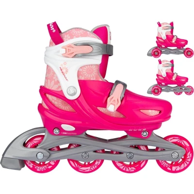 Afbeelding van Nijdam 3 in 1 Inline Skates Verstelbaar Floral Switch Roze 33 36