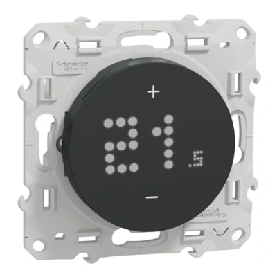 Afbeelding van Schneider Electric Wiser Odace bekabelde thermostaat 2A Antraciet S540619