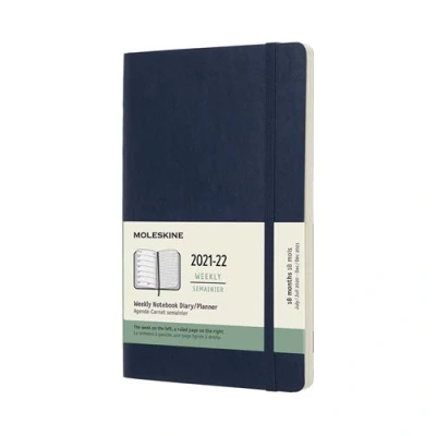 Image de Agenda scolaire semainier Moleskine Couverture souple 2021 2022 Bleu
