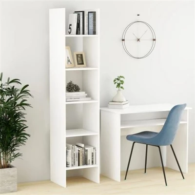 Afbeelding van Boekenkast 40x35x180 cm bewerkt hout wit