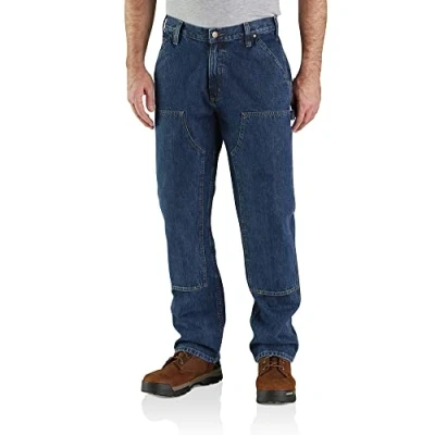 Afbeelding van Carhartt Losse pasvorm, dubbele voorkant, logger jeans voor heren, Kanaal