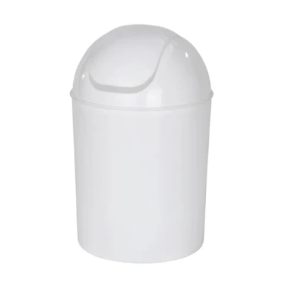 Afbeelding van WENKO Economic afvalemmer voor badkamer, wit, kleine 6 l, 20 x 30 cm