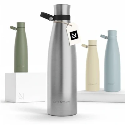 Afbeelding van LARS NYSØM &#039;Nåde&#039; Roestvrijstalen drinkfles 1000ml BPA vrije geïsoleerde waterfles 1,00 Liter Stainless Steel