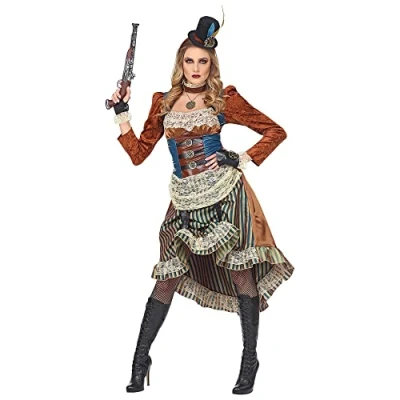 Afbeelding van Widmann Steampunk Kostuum Chique Dame Industrieel Tijdperk Vrouw Bruin Large Carnavalskleding Verkleedkleding