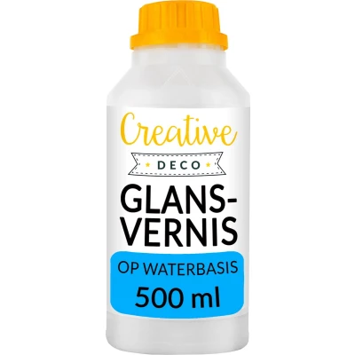 Afbeelding van Creative Deco Professionele Acryl Vernis Glans Transparant 500ml Acrylverf Waterbasis