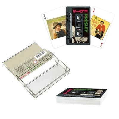 Afbeelding van AQUARIUS Elvis Presley Premium Cassette speelkaarten thema kaartspel voor je favoriete kaartspellen Officieel gelicentieerd product en artikelen