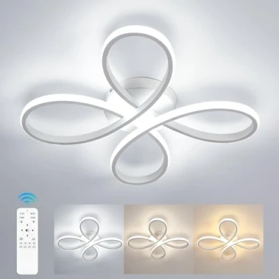 Afbeelding van Comely plafond confortable LED dimmable moderne, 40W 4500LM 40cm 3000K 6500K, lampe de en forme fleur moderne avec télécommande pour chambre à coucher, salon, blanc