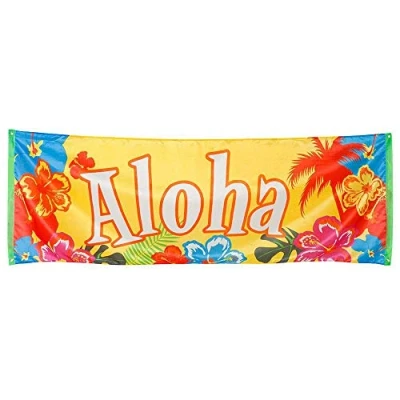 Afbeelding van Boland Polyester banner &#039;Aloha&#039; Tropisch Hawaii Tuinfeest Themafeest Verjaardag